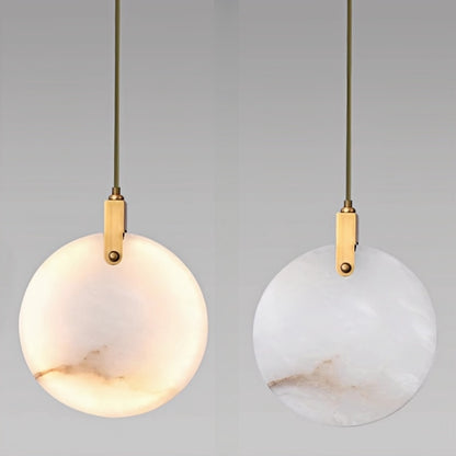 Alabaster Round Pendant Lights Dining Room