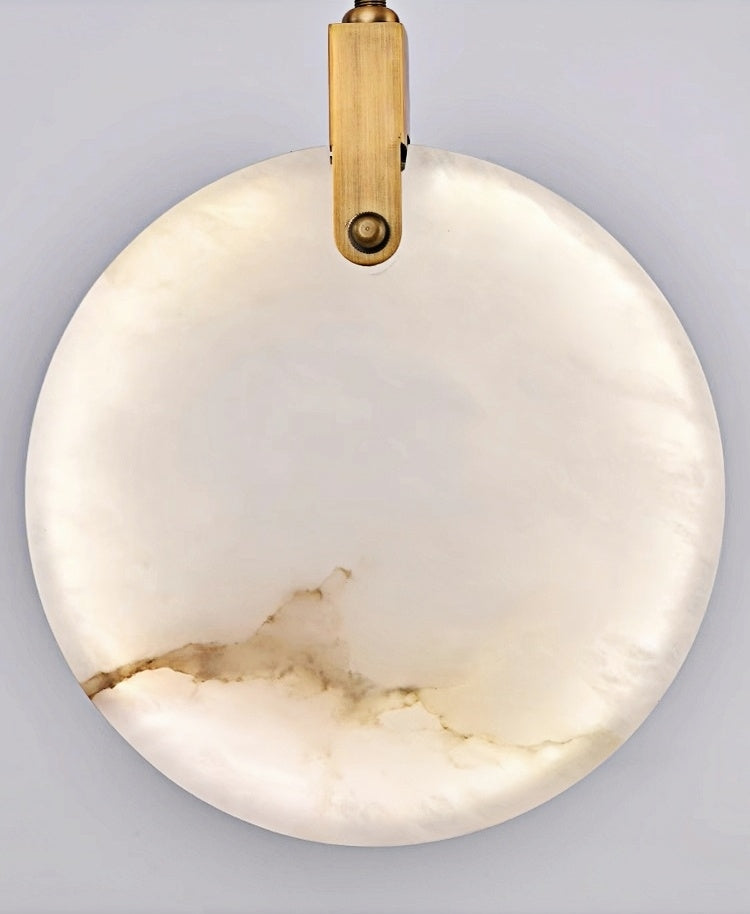 Alabaster Round Pendant Lights Dining Room