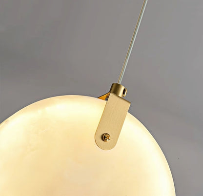 Alabaster Round Pendant Lights Dining Room