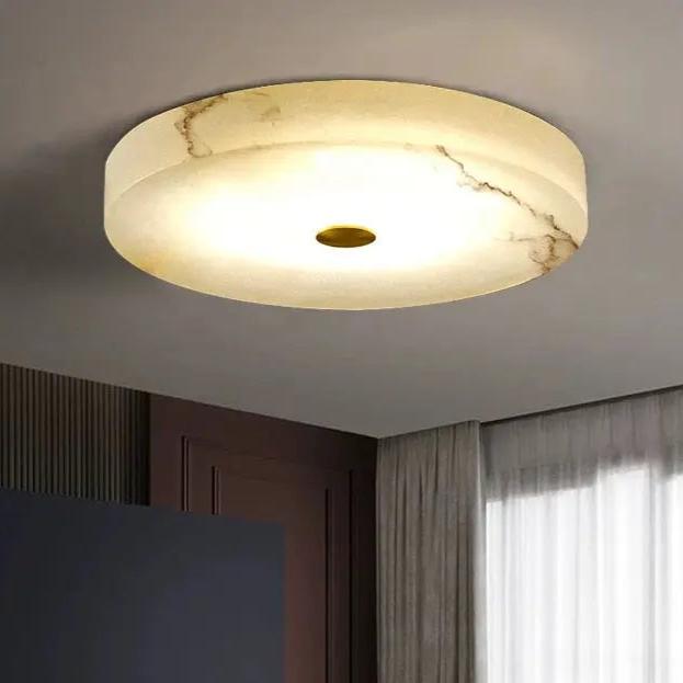 Flush Mount Alabaster Flush Mounted Round Led Ceiling Lamp Fabtiko