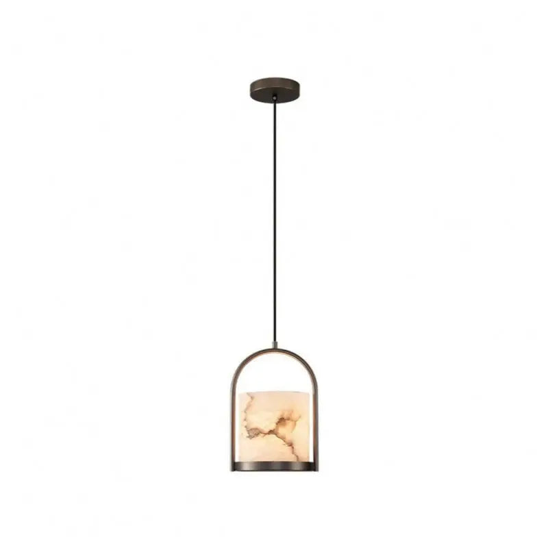 Alabaster Marble Cylinder Pendant Light Fabtiko