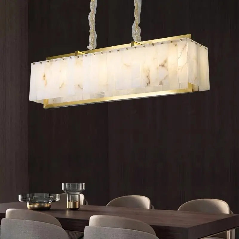 Spain Alabaster Rectangular Dining Room Chandeliers Chandelier Fabtiko 