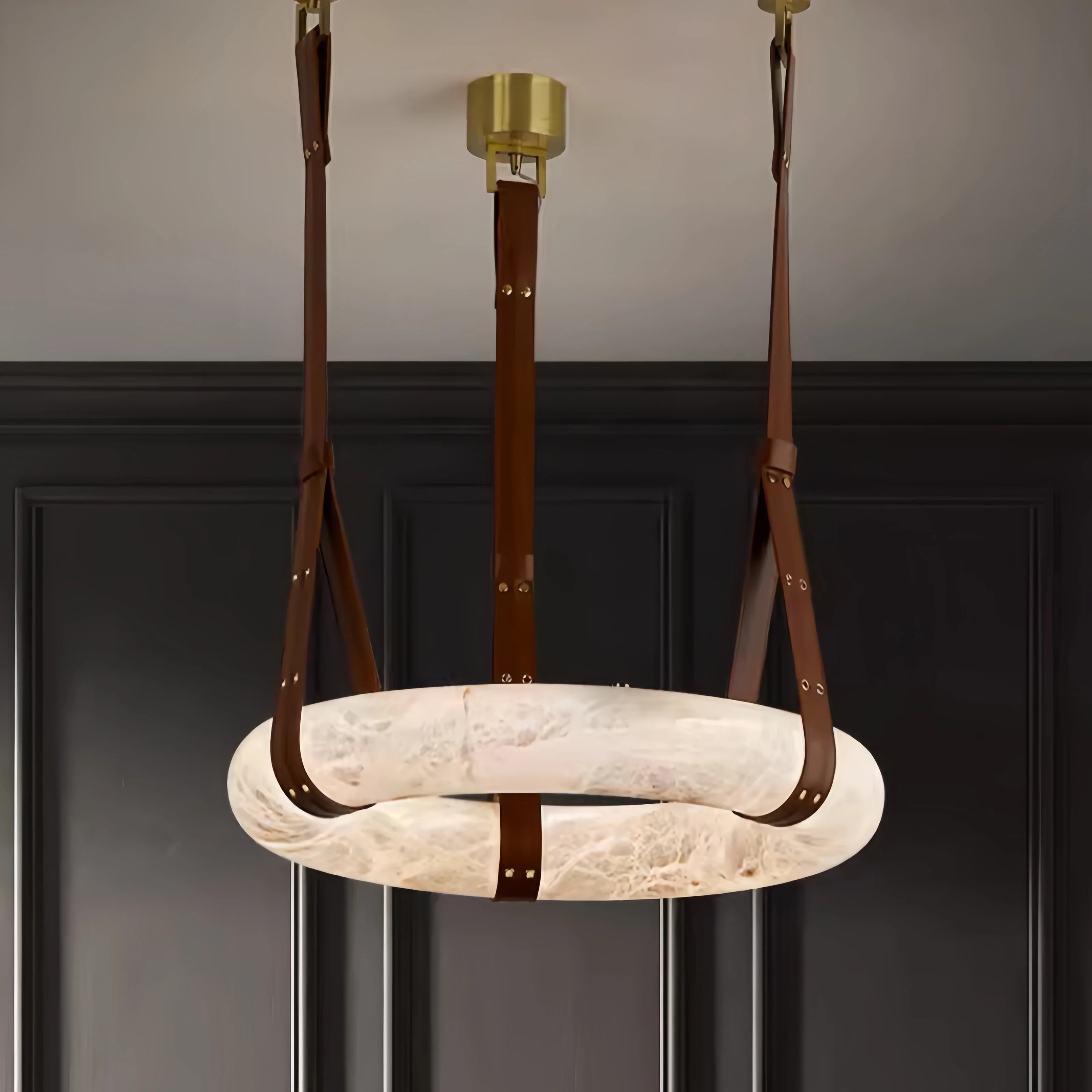 Alabaster Modern Ring Chandelier