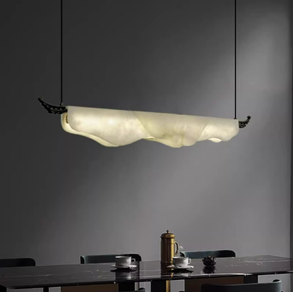Alabaster Wavy Pendant For Dining Room