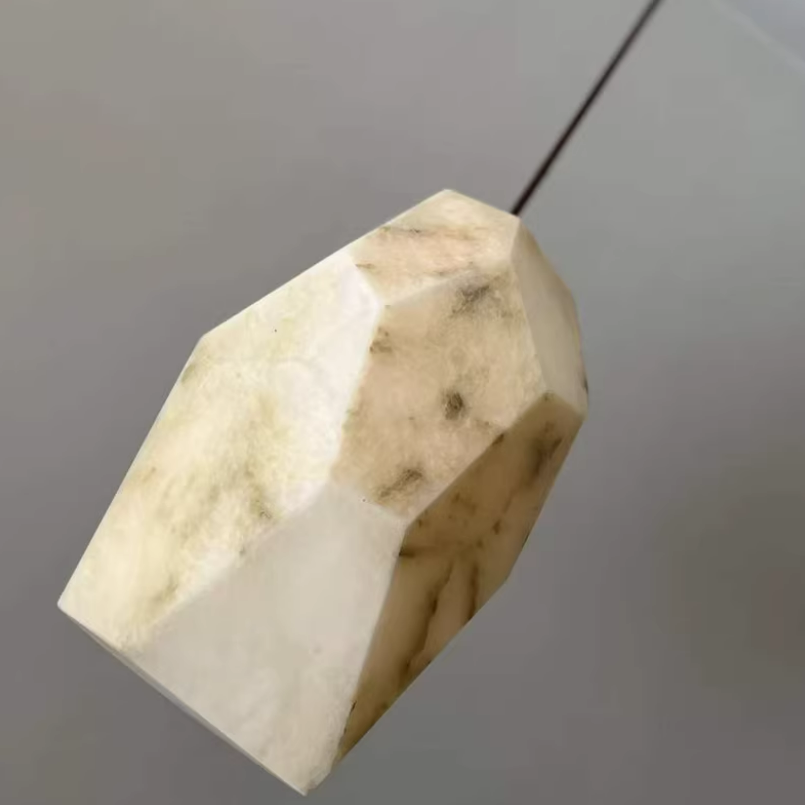 Artistic Ice Minimalist Dining Room Alabaster Pendant Light