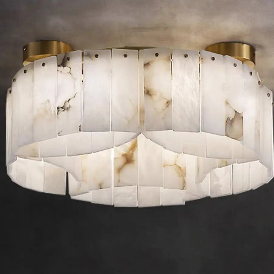 Alabaster Brass Ceiling Lamps Chandelier Light 33.46&quot;D*8.85&quot;H Ceiling   Ceiling Lamp [product_tags] Fabtiko