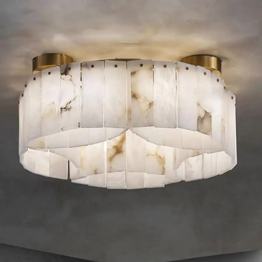 Alabaster Brass Ceiling Lamps Chandelier Light 21.65&quot;D*8.85&quot;H Ceiling   Ceiling Lamp [product_tags] Fabtiko