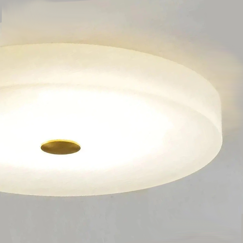 Alabaster Flush Mounted Round Led Ceiling Lamp Ceiling Lamp Fabtiko