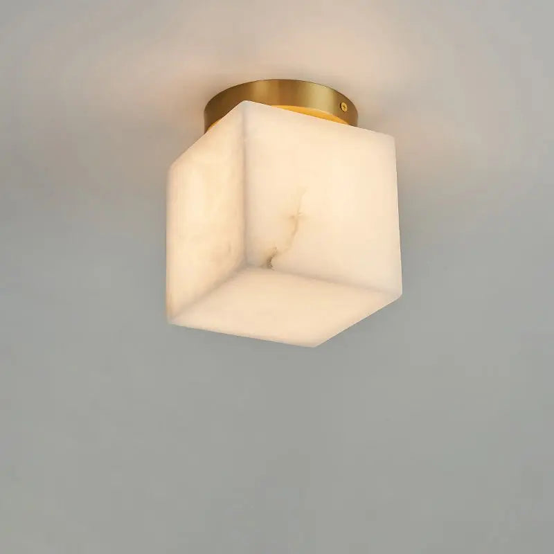 Mini Alabaster Flush Mount Ceiling Lights Square Large   Ceiling Lamp Fabtiko