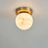 Mini Alabaster Flush Mount Ceiling Lights Spherical Small   Ceiling Lamp Fabtiko