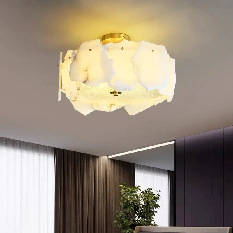 Flush Mount Alabaster Ceiling Light Fixture    Ceiling Lamp [product_tags] Fabtiko
