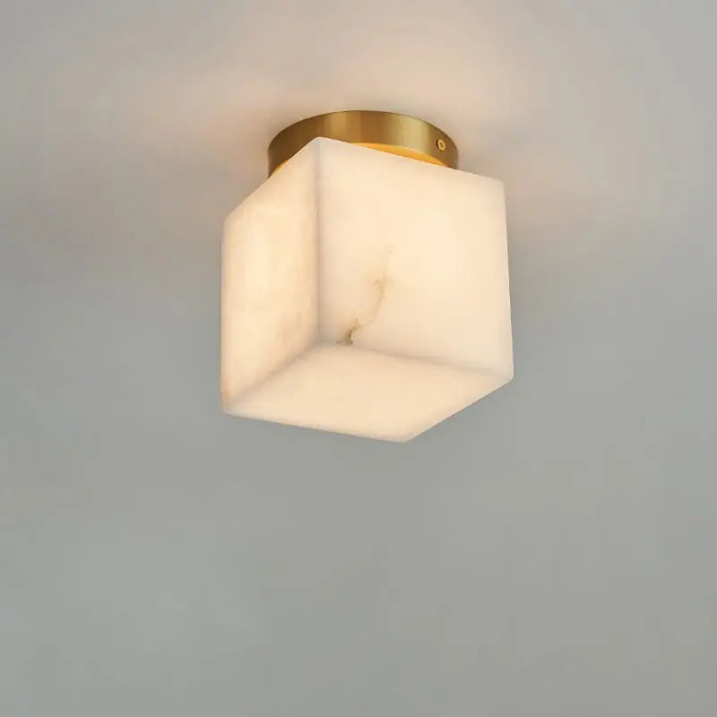 Mini Alabaster Flush Mount Ceiling Lights Square Small   Ceiling Lamp [product_tags] Fabtiko