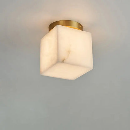 Mini Alabaster Flush Mount Ceiling Lights Square Small   Ceiling Lamp Fabtiko