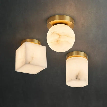 Mini Alabaster Flush Mount Ceiling Lights    Ceiling Lamp Fabtiko