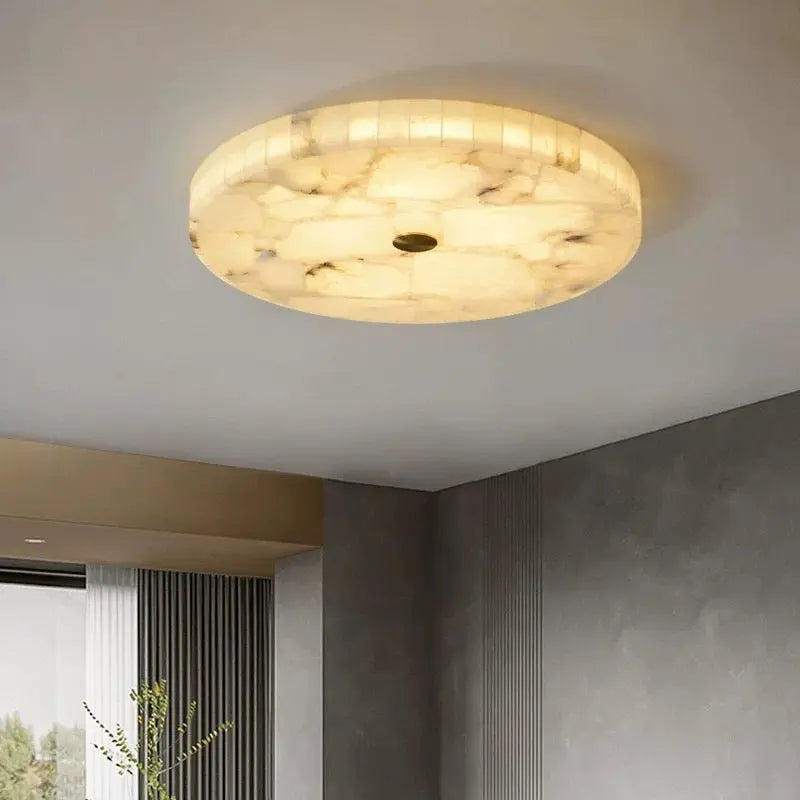 Round Alabaster Flush Mount Ceiling Lamps 19.68&quot;   Ceiling Lamp [product_tags] Fabtiko