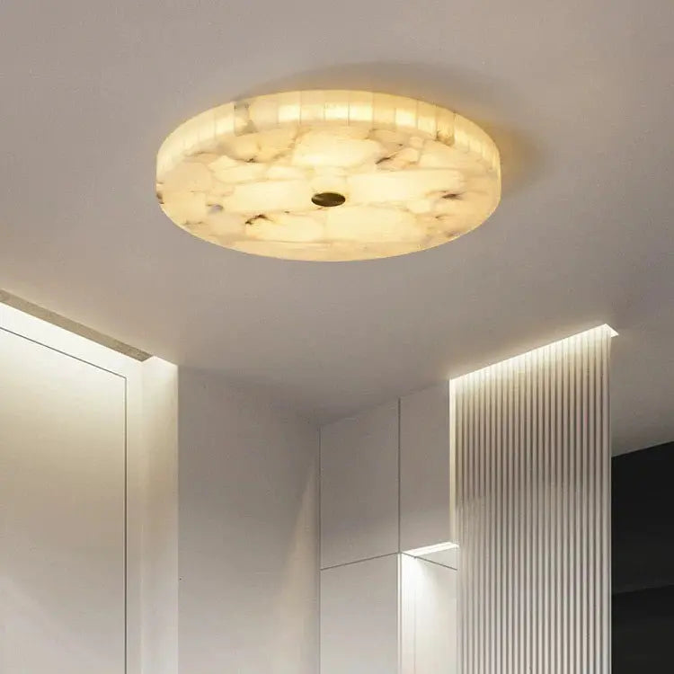 Round Alabaster Flush Mount Ceiling Lamps 15.75&quot;   Ceiling Lamp [product_tags] Fabtiko