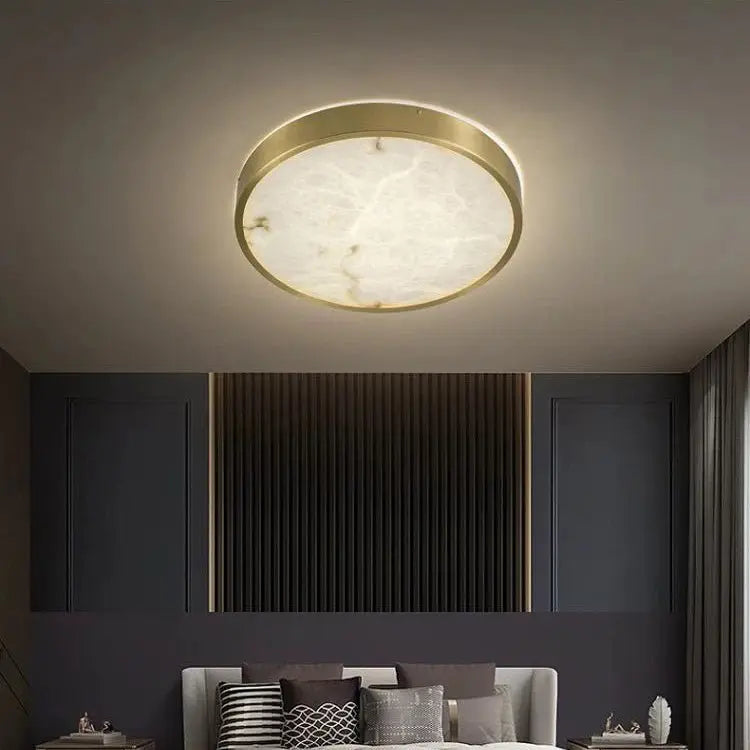 Round Alabaster Flush Mount Ceiling Lights 15.75&quot;   Ceiling Lamp [product_tags] Fabtiko