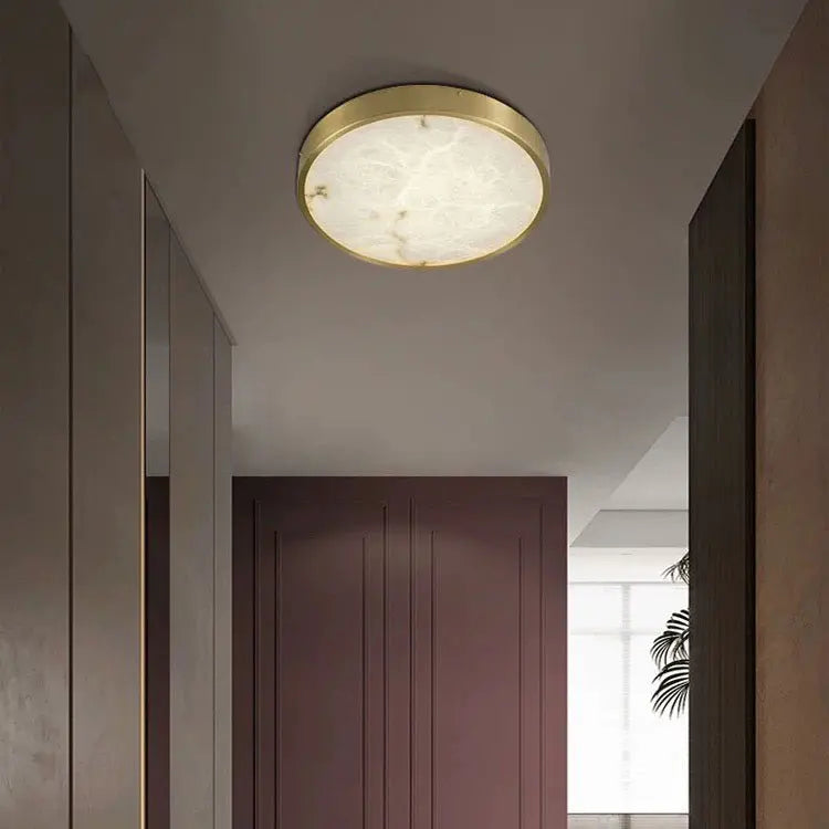 Round Alabaster Flush Mount Ceiling Lights 7.87&quot;   Ceiling Lamp [product_tags] Fabtiko