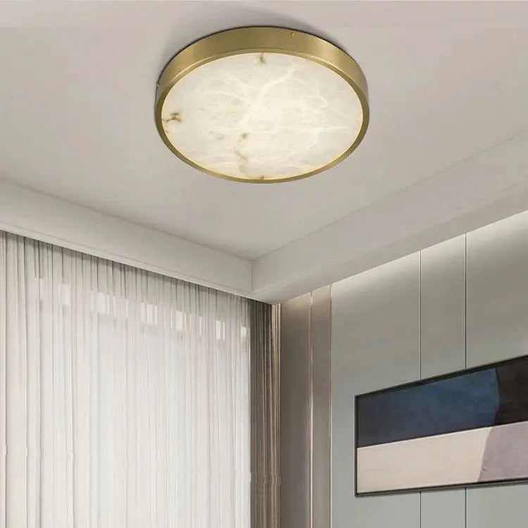 Round Alabaster Flush Mount Ceiling Lights    Ceiling Lamp [product_tags] Fabtiko