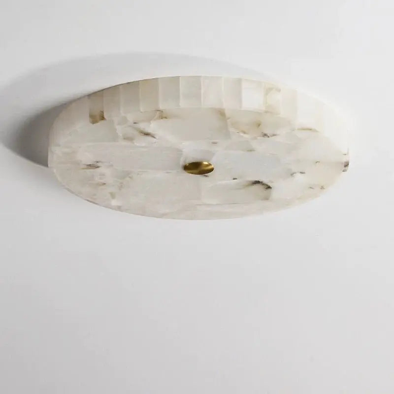 Round Alabaster Flush Mount Ceiling Lamps    Ceiling Lamp Fabtiko