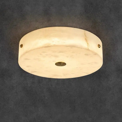 Round Flush Mount Alabaster Ceiling Light 23.62&quot;   Ceiling Lamp [product_tags] Fabtiko