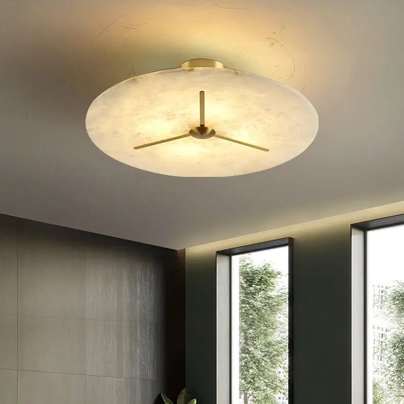 Round Spain Alabaster Flush Mount Ceiling Lights 23.62&quot;   Ceiling Lamp [product_tags] Fabtiko