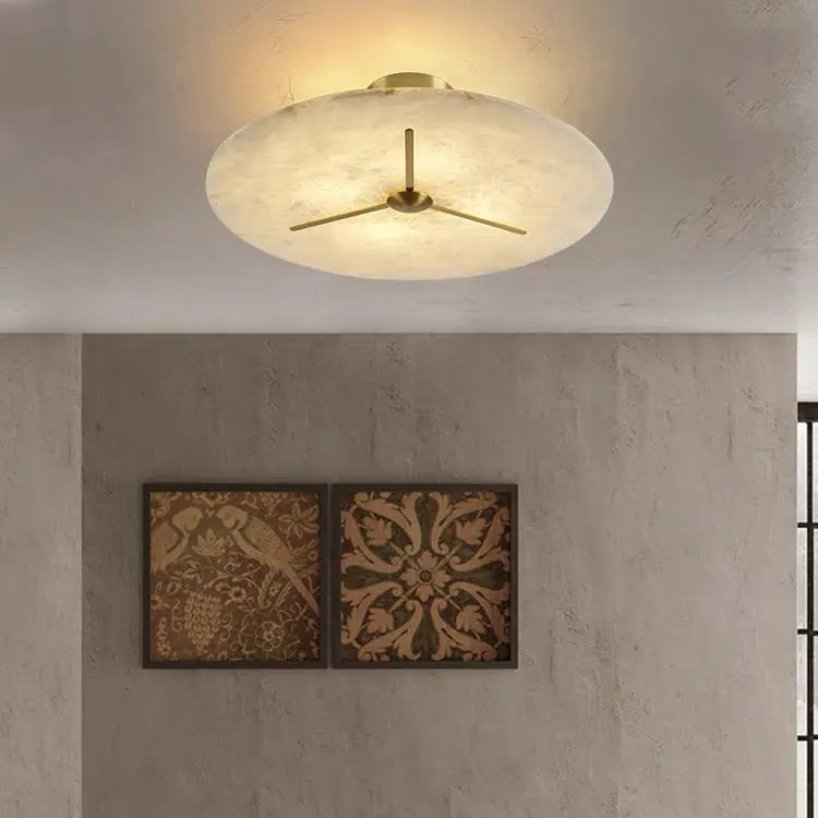 Round Spain Alabaster Flush Mount Ceiling Lights 11.81&quot;   Ceiling Lamp [product_tags] Fabtiko