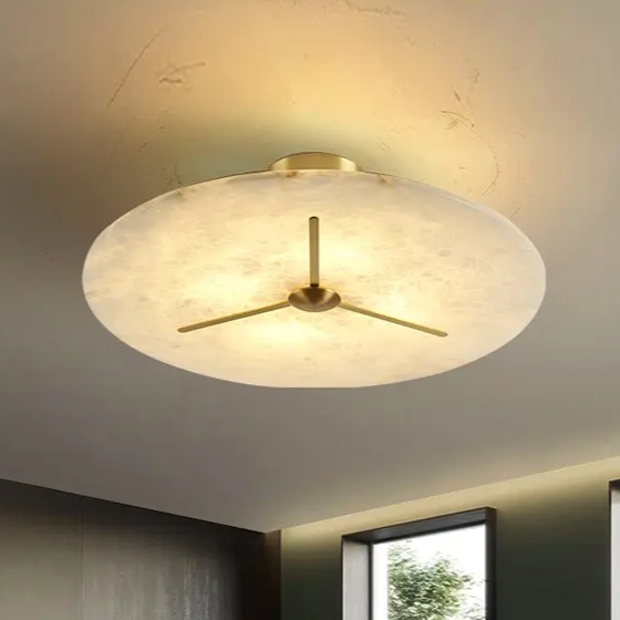 Ceiling Lamp Round Spain Alabaster Flush Mount Ceiling Lights Fabtiko