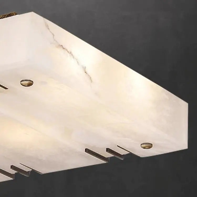 Square Alabaster Flush Mount Ceiling Lamps    Ceiling Lamp Fabtiko