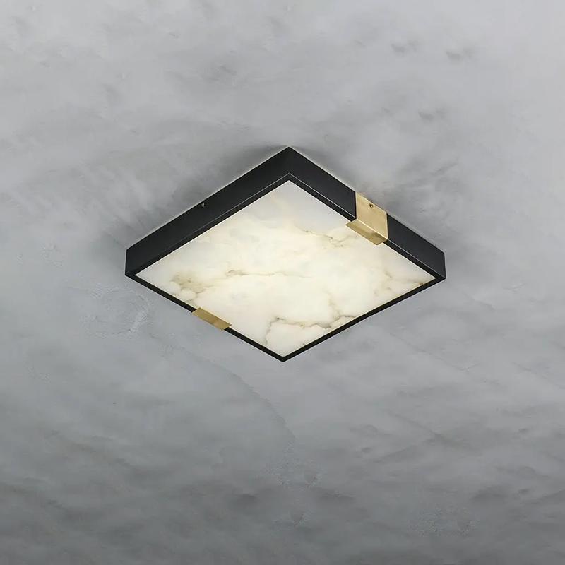 Square Spain Alabaster Flush Mount Ceiling Lights