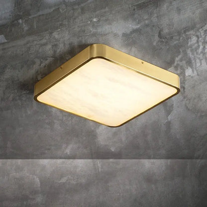 Square Alabaster Flush Mount Ceiling Light Fixture    Ceiling Lamp Fabtiko