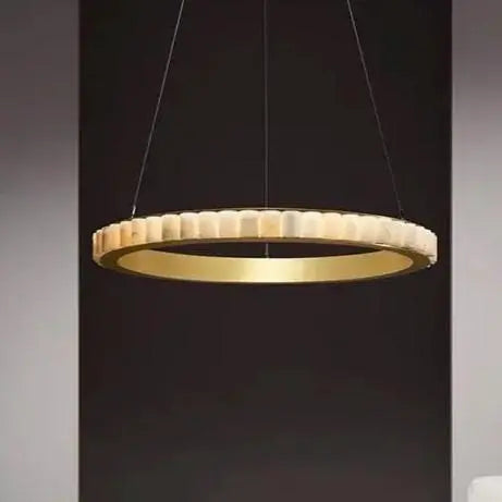 Alabaster Brass Modern Avalon Halo Chandelier 23.62"D*59.05"H   Chandelier 
 Fabtiko
