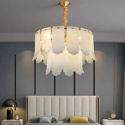 Alabaster Brass Multi-Layer Chandelier Lamp 2 Layer   Chandelier [product_tags] Fabtiko