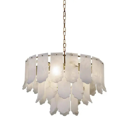 Alabaster Brass Multi-Layer Chandelier Lamp    Chandelier [product_tags] Fabtiko