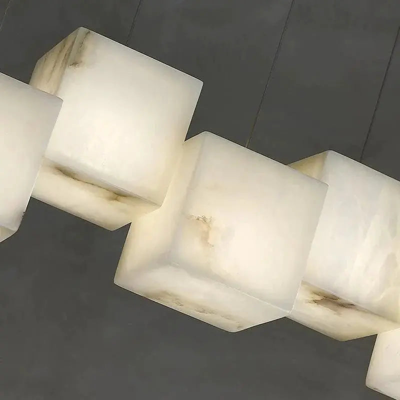 Alabaster Cubic Rectangular Pendant Light    Chandelier [product_tags] Fabtiko