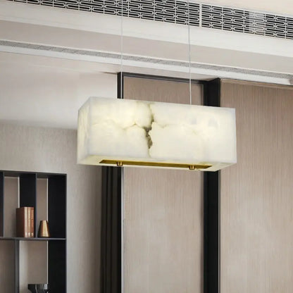 Chandelier Alabaster Cuboid Dining Room Chandelier Fabtiko
