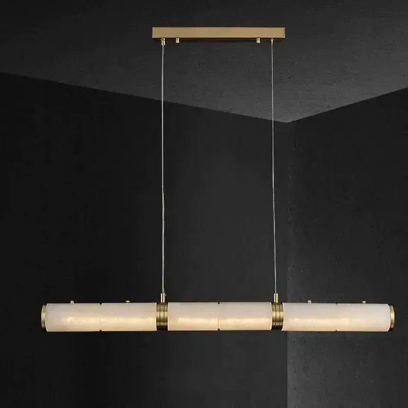 Alabaster Cylindrical Linear Chandelier    Chandelier Fabtiko