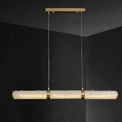 Alabaster Cylindrical Linear Chandelier    Chandelier Fabtiko