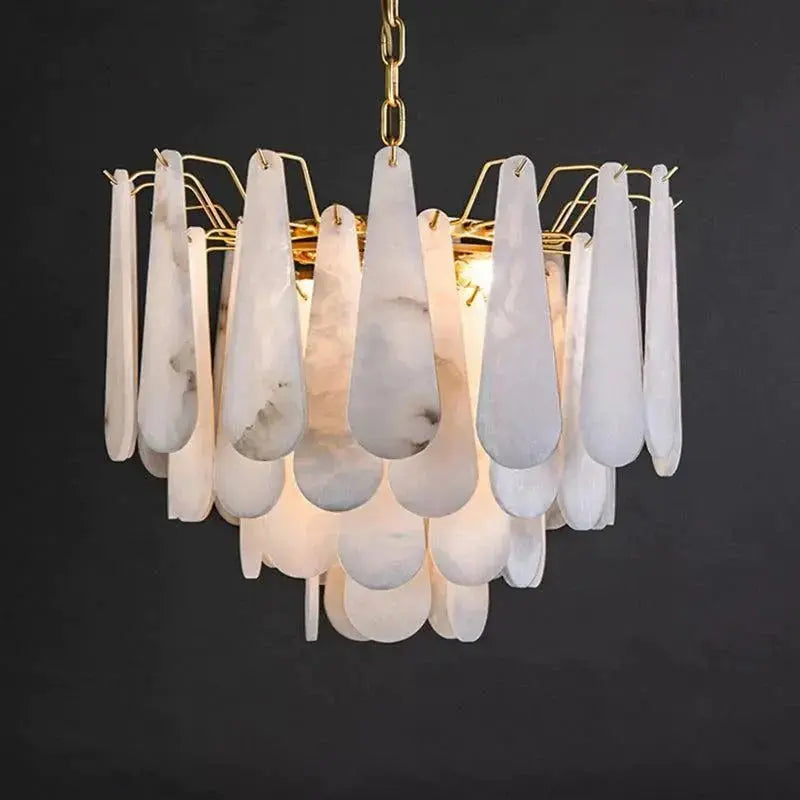 Alabaster Feathery Chandelier Modern Lighting 21.7&quot;   Chandelier [product_tags] Fabtiko