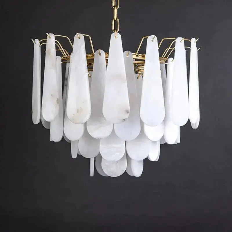 Alabaster Feathery Chandelier Modern Lighting    Chandelier [product_tags] Fabtiko
