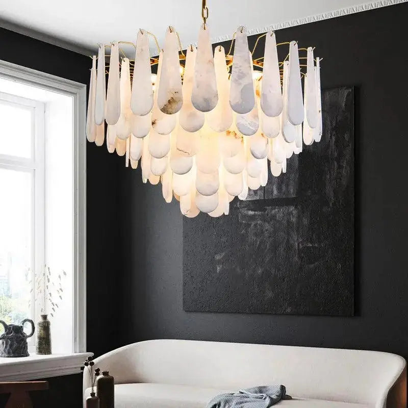 Alabaster Feathery Chandelier Modern Lighting    Chandelier [product_tags] Fabtiko