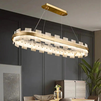 Alabaster Glo Modern Oval Chandelier    Chandelier [product_tags] Fabtiko