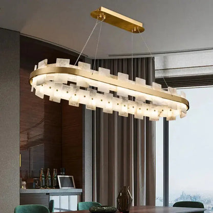 Alabaster Glo Modern Oval Chandelier    Chandelier [product_tags] Fabtiko
