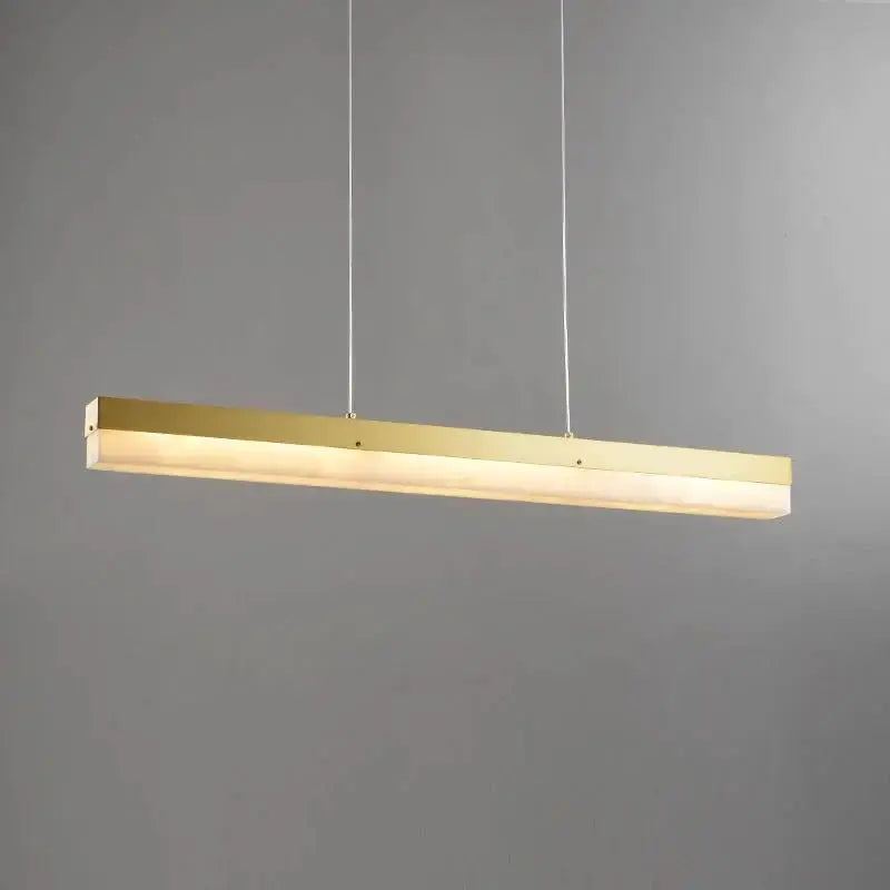 Alabaster Simple Linear Kitchen Island Chandelier 39.37&quot;L*2.36&quot;W*2.36&quot;H Brass  Chandelier [product_tags] Fabtiko