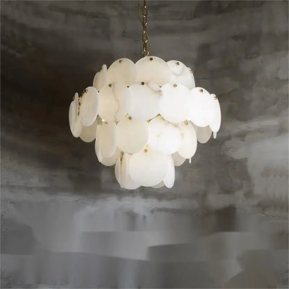 Alabaster Magnolia Multi-Tiered Round Chandelier 4 Layer Style B   Chandelier [product_tags] Fabtiko