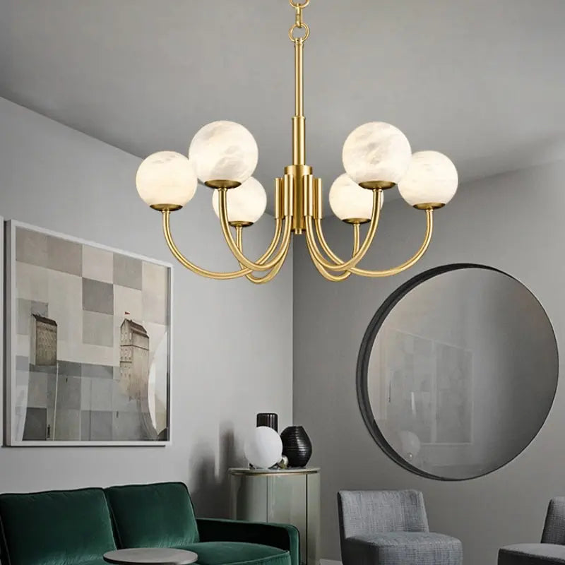 Chandelier Alabaster Modern Brass Chandelier Fabtiko