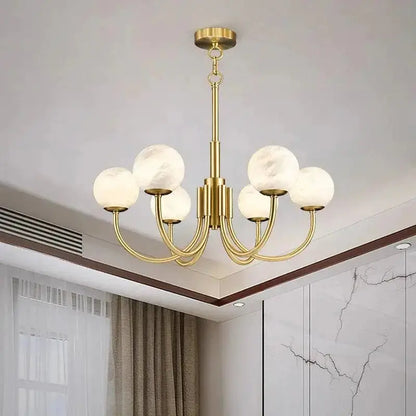 Alabaster Modern Brass Chandelier    Chandelier [product_tags] Fabtiko