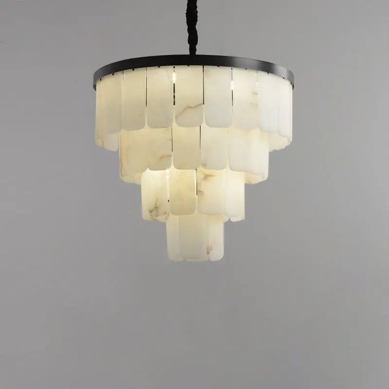 Alabaster Modern Multi-Tiered Round Chandelier 4 Layer Style A   Chandelier [product_tags] Fabtiko