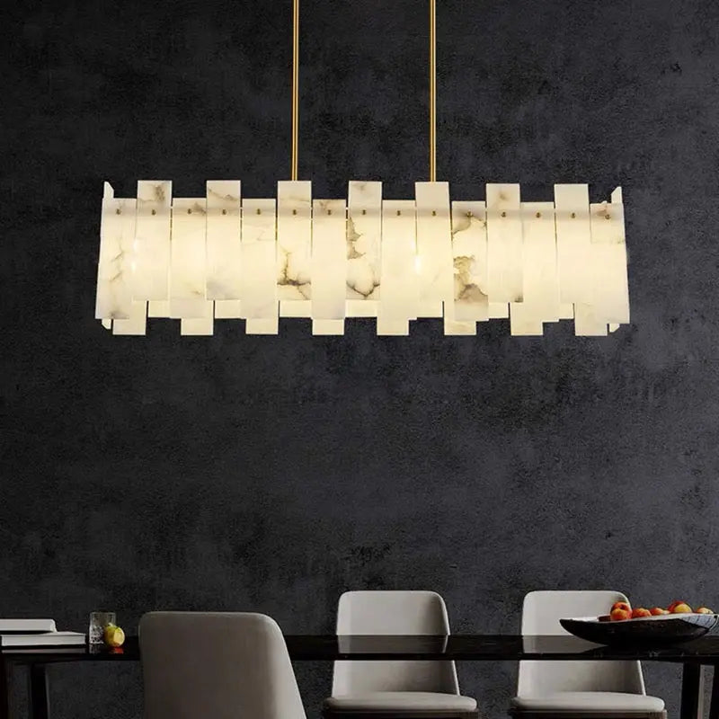 Alabaster Modern Rectangular Dining Room Chandeliers    Chandelier [product_tags] Fabtiko