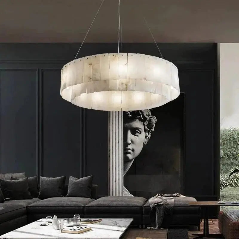 Alabaster Modern Round Chandelier 32.3&quot; D   Chandelier [product_tags] Fabtiko